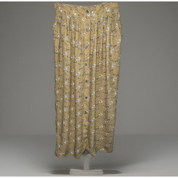 Carole Little Skirt Pockets Yellow Animal Elephant Zebra Giraffe Leopard - Sz 8 - Picture 1 of 8